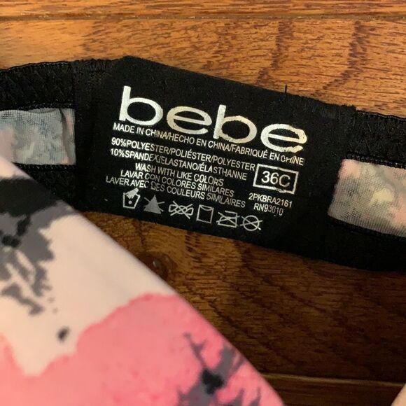 NWT One bebe tag free bra size 34C pink, white & black. - Picture 2 of 3